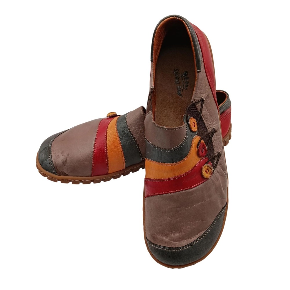 Spring Step Multicolor Leather Comfort Slip-On Shoes Approx US 10 Unique Art